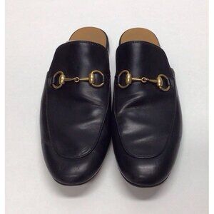 Gucci Men's Black Princetown Leather Loafer Slide Mule US Size 8